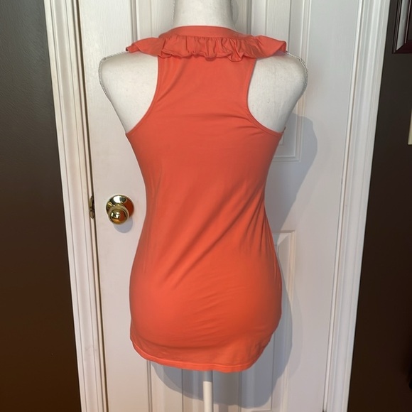 Lilly Pulitzer Salmon Ruffled Scoop Neck Top. EUC - Picture 6 of 10